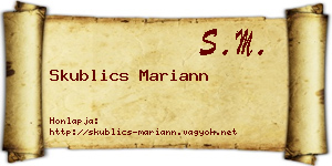 Skublics Mariann névjegykártya